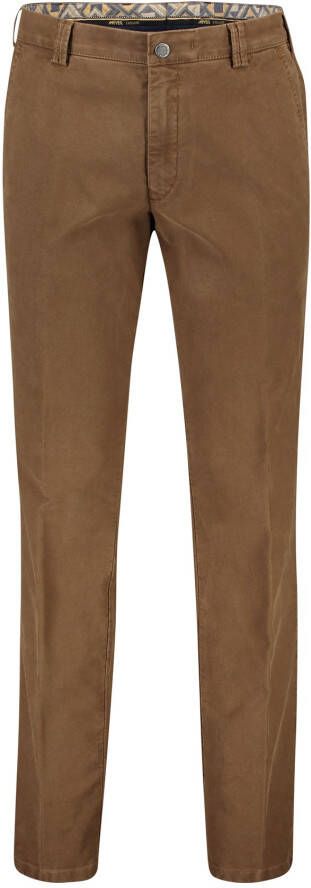 Meyer katoenen broek chino Rio bruin effen katoen