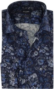 Olymp business overhemd donkerblauw geprint