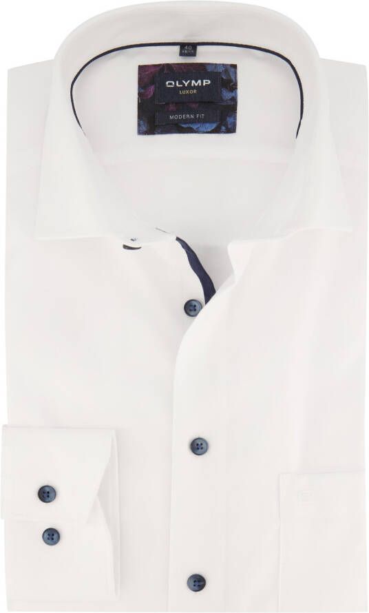 Olymp business overhemd normale fit wit effen katoen