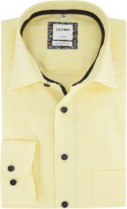 Olymp overhemd Comfort Fit gemeleerd geel