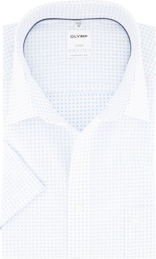 Olymp overhemd Comfort Fit wit met print korte mouw