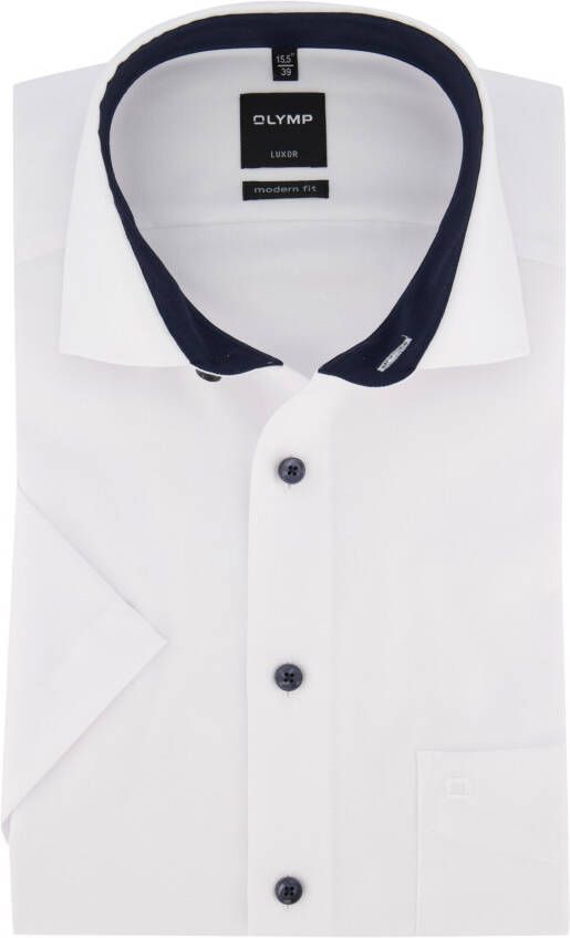 Olymp overhemd Modern Fit wit korte mouw
