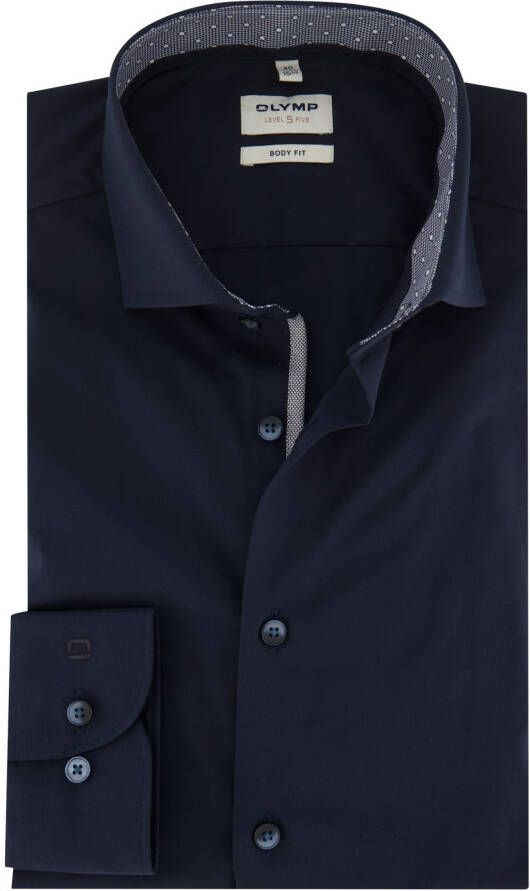 Olymp overhemd mouwlengte 7 Level Five extra slim fit donkerblauw effen zakelijk