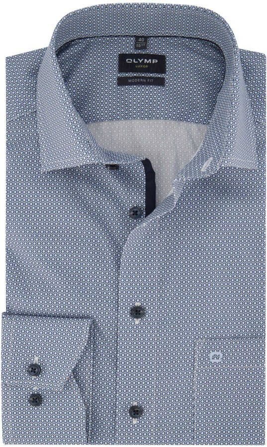 Olymp Vrijetijdsoverhemd met grafisch motief model 'Global Kent'
