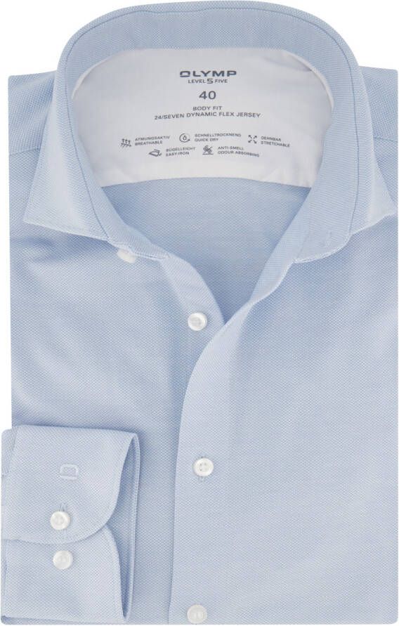 OLYMP Level Five Slim fit zakelijk overhemd met structuurmotief model 'Kent'