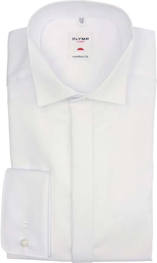 Olymp Overhemd Lange Mouw Luxor Smoking Overhemd Wit Comfort Fit