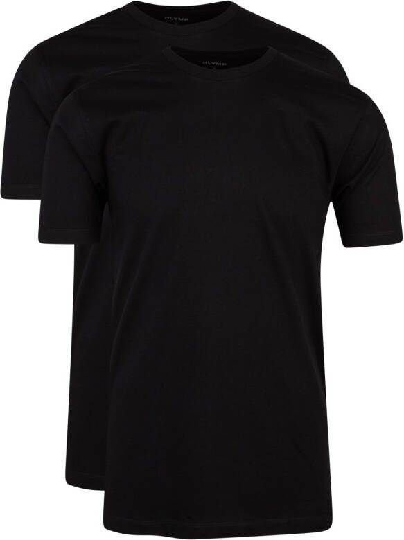 OLYMP Level Five T-shirt met geribde ronde hals in een set van 2 stuks - Foto 4