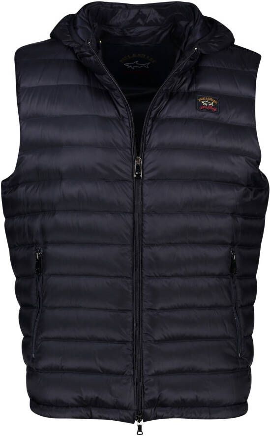 PAUL & SHARK Heren Gewatteerd Gilet met Capuchon Blauw Heren