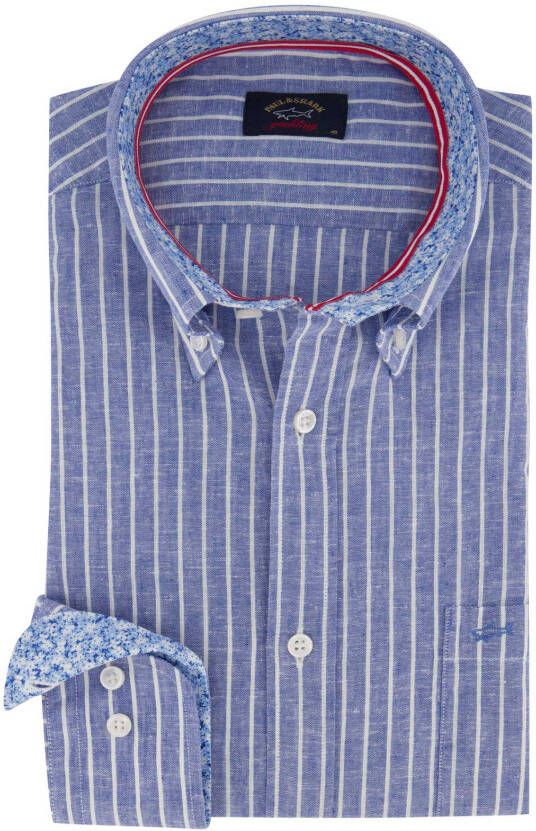 PAUL & SHARK overhemd blauw gestreept