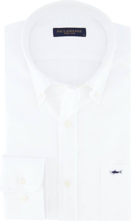 PAUL & SHARK overhemd Oxford wit borstzak