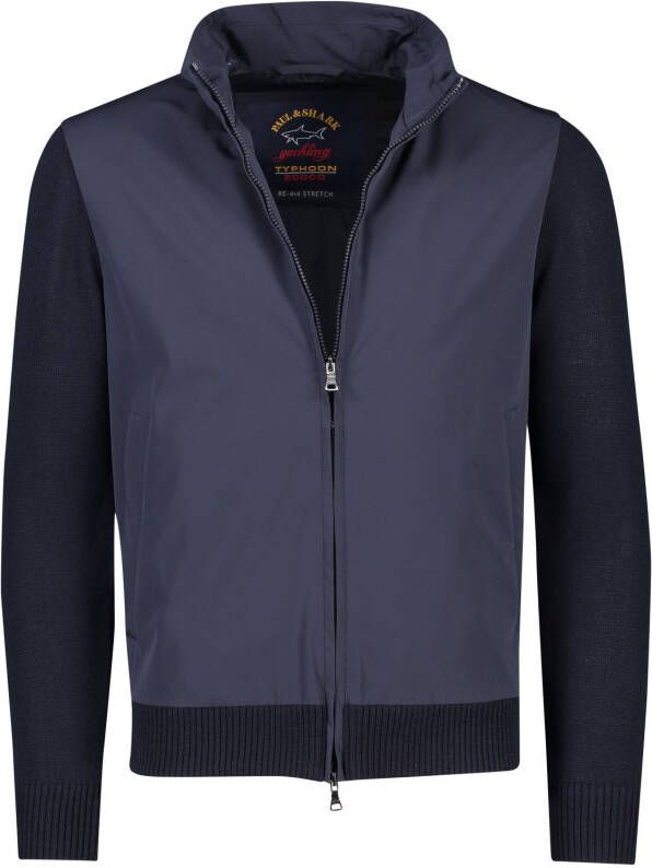 PAUL & SHARK vest opstaande kraag blauw rits effen