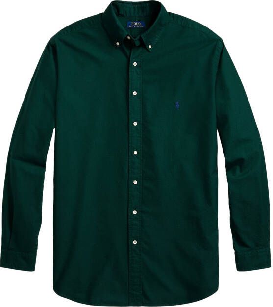 Polo Ralph Lauren casual overhemd Big & Tall normale fit groen effen katoen