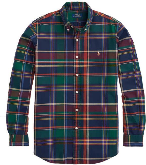Polo Ralph Lauren casual overhemd Big & Tall normale fit groen navy geruit katoen