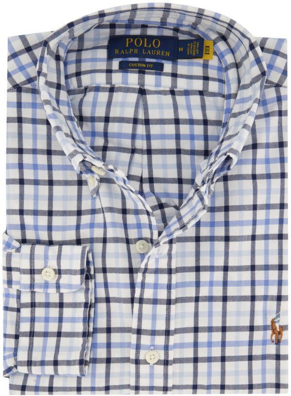 Polo Ralph Lauren casual overhemd Custom Fit normale fit blauw geruit katoen - Foto 1