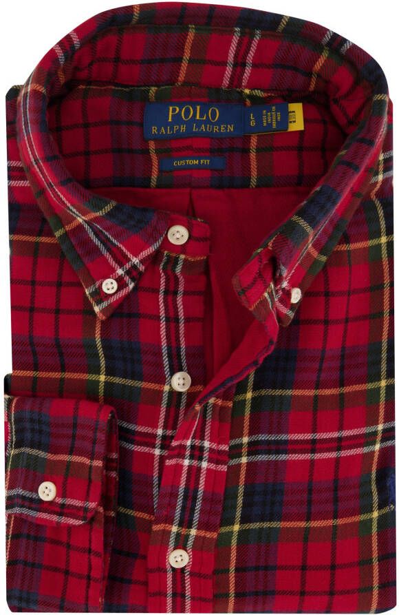 Polo Ralph Lauren casual overhemd Custom Fit wijde fit rood geruit katoen
