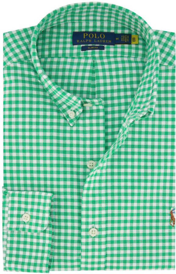 Polo Ralph Lauren casual overhemd Slim Fit button-down groen geruit