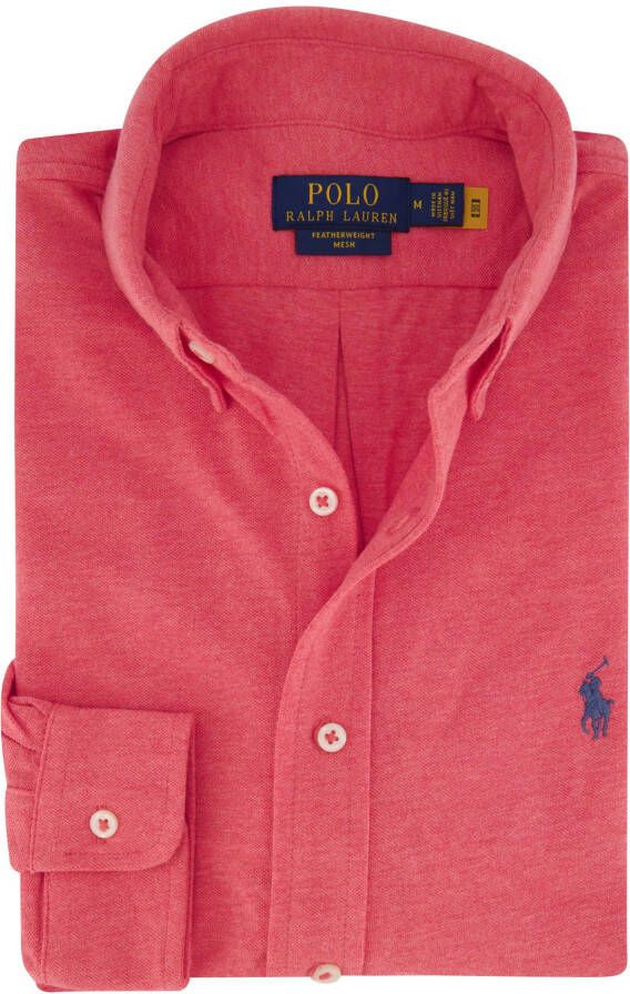 Polo Ralph Lauren casual overhemd slim fit roze uni 100% katoen
