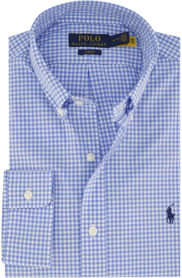 Polo Ralph Lauren Casual overhemd Slim Fit slim fit blauw wit ruit katoen