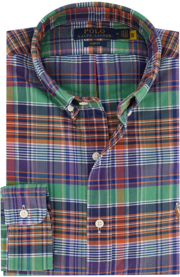 Polo Ralph Lauren casual overhemd Slim Fit slim fit paars geruit katoen