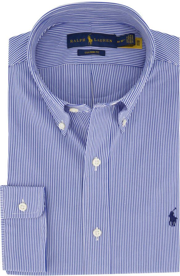 Ralph Lauren Stijlvolle Blauw Witte Hairline Streep Sport Shirt Blauw Heren - Foto 7