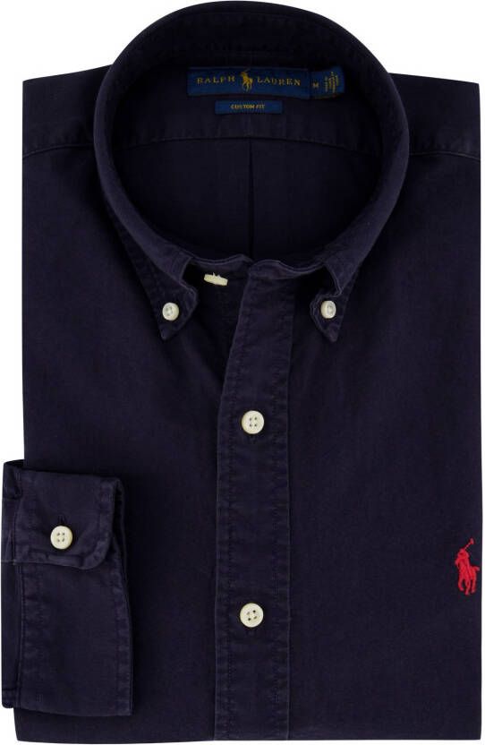 Polo Ralph Lauren Overhemd Ralph Lauren donkerblauw Custom Fit