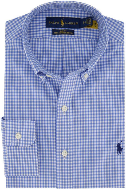 Polo Ralph Lauren Overhemd Ralph Lauren geruit blauw wit Slim Fit