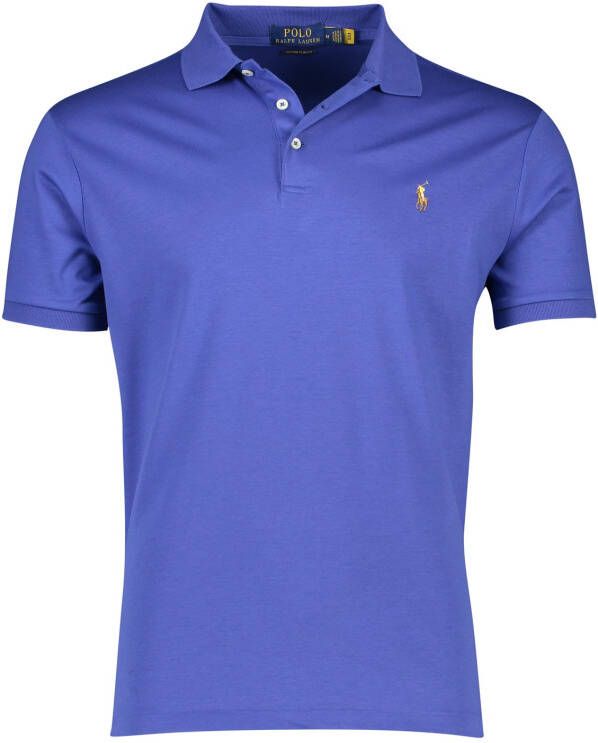 Polo Ralph Lauren poloshirt met logo slim fit blauw uni