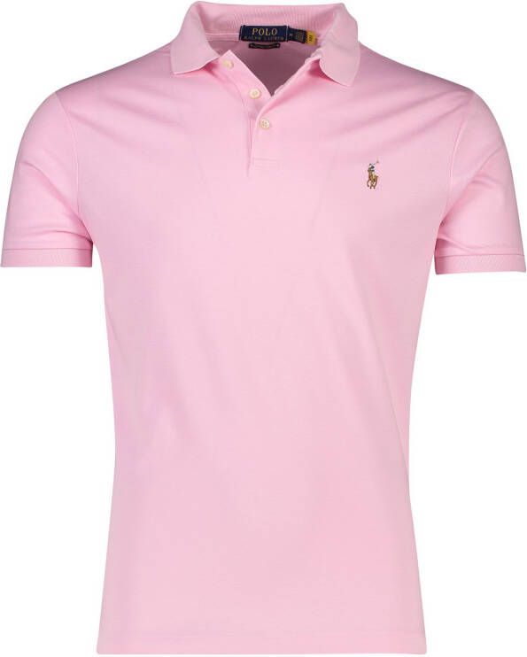 Polo Ralph Lauren poloshirt Custom Slim Fit roze katoen