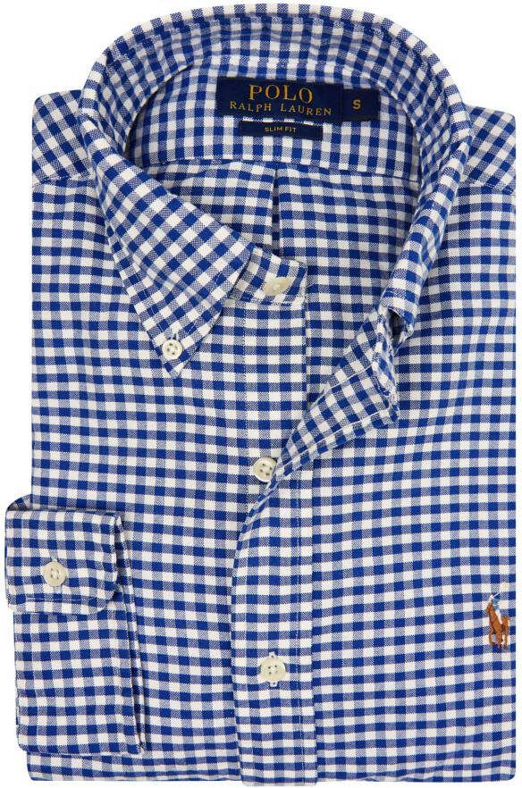 Polo Ralph Lauren Blauw casual geruit shirt katoen slim fit Blue Heren - Foto 4