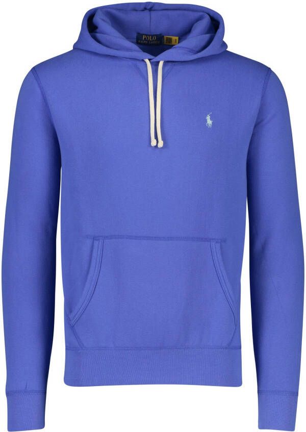 Polo Ralph Lauren sweater hoodie blauw effen met buidelzak
