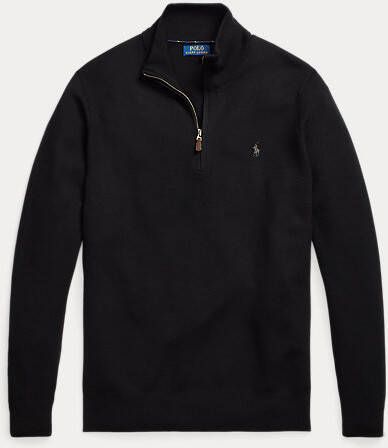 Polo Ralph Lauren Zwarte wol halve rits trui Black Heren