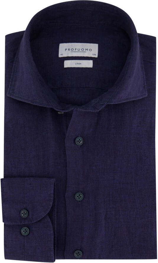 Profuomo business overhemd blauw effen