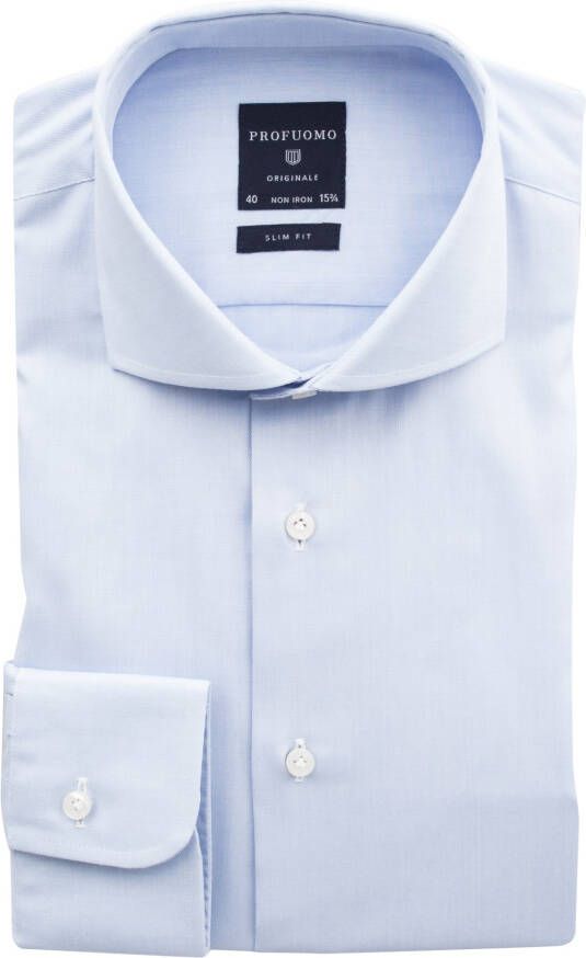 Profuomo Lichtblauwe Overhemdjurk van Katoen met Slim Fit Blue Heren - Foto 15