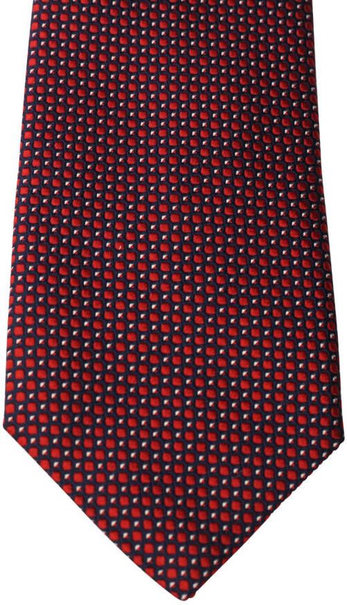 Profuomo stropdas rood met blauw dessin puur zijde