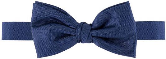 Profuomo zijde strik donkerblauw oxford