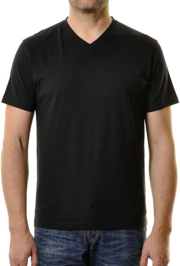 Ragman t-shirt zwart effen katoen