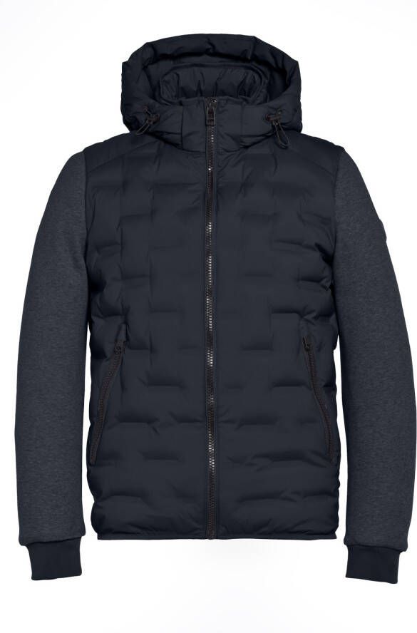 Reset winterjas kort donkerblauw effen rits normale fit - Foto 1