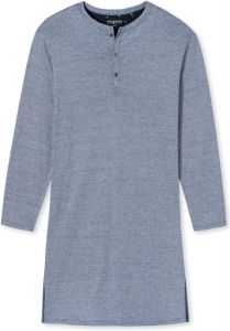 Schiesser Nachthemd gemeleerd blauw grijs korte mouwen