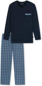 Schiesser Pyjama met blauw ruitje