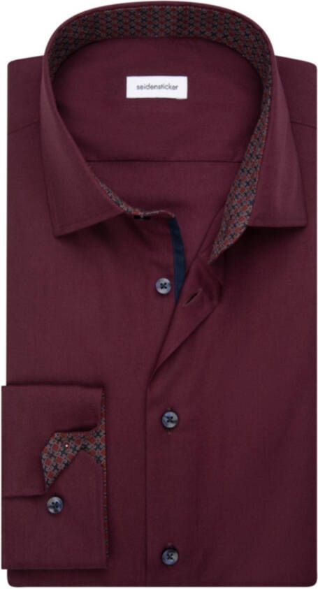 seidensticker business overhemd normale fit paars effen katoen