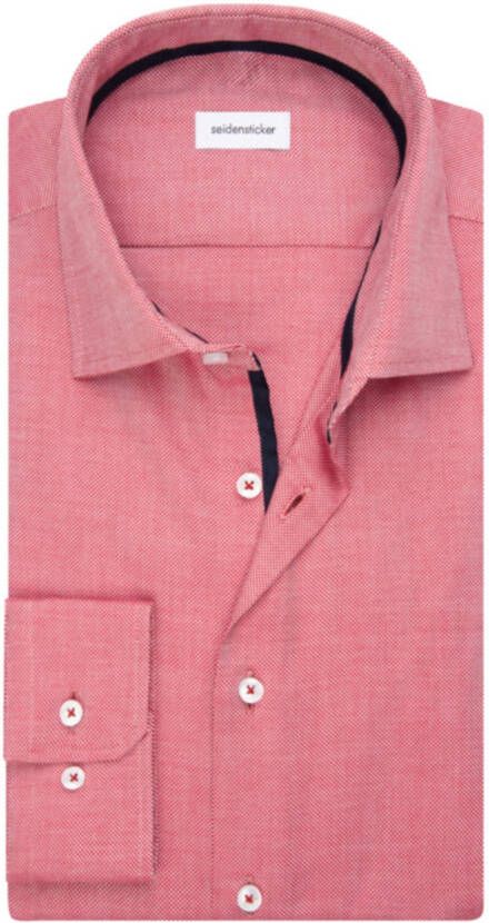 Seidensticker business overhemd normale fit roze effen katoen
