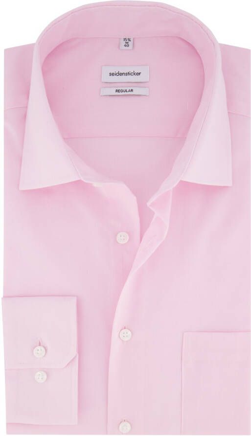 seidensticker business overhemd Regular Fit roze effen katoen