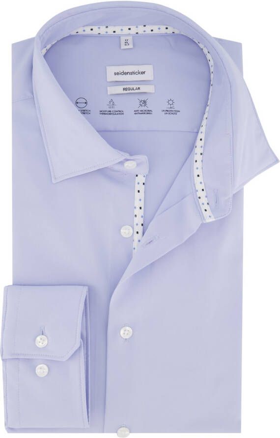 Seidensticker business overhemd Regular normale fit lichtblauw effen wide spread boord