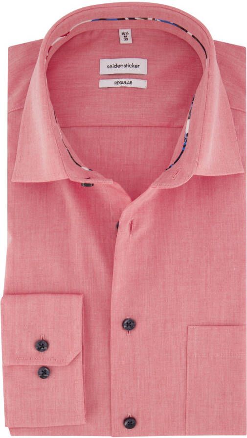 seidensticker business overhemd Regular normale fit roze effen katoen