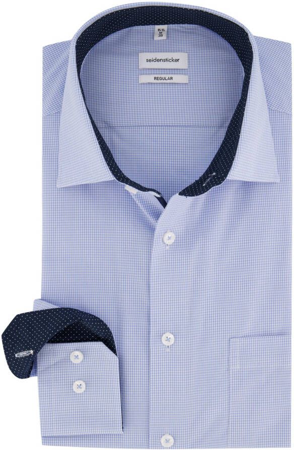 Seidensticker Businessoverhemd Zwarte roos Regular 1 1 Kentkraag ruit - Foto 7