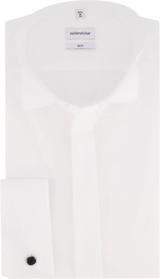 Seidensticker overhemd dubbele manchet wit Slim Fit - Foto 14