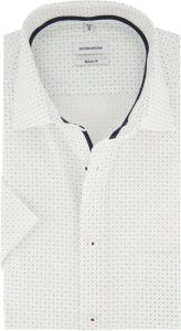 Seidensticker overhemd korte mouw Regular normale fit wit geprint katoen