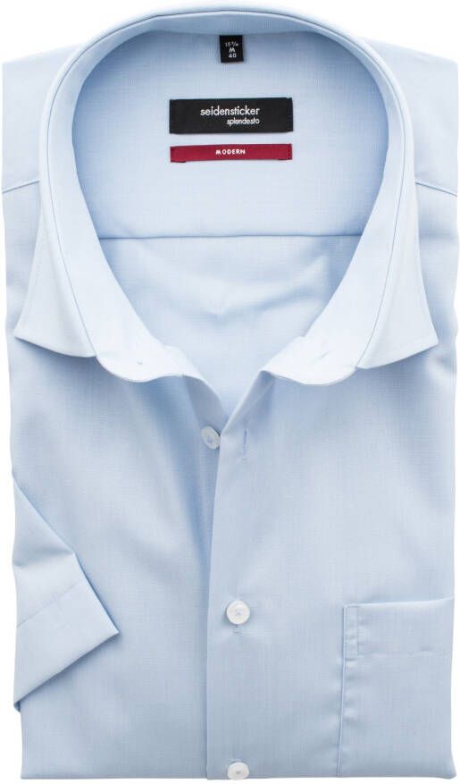 seidensticker overhemd lichtblauw korte mouw