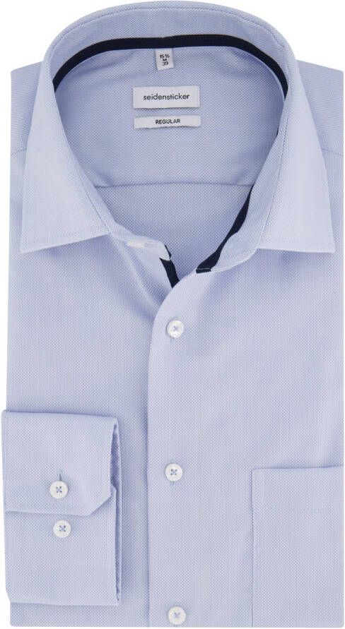 seidensticker Overhemd lichtblauw strijkvrij met structuur