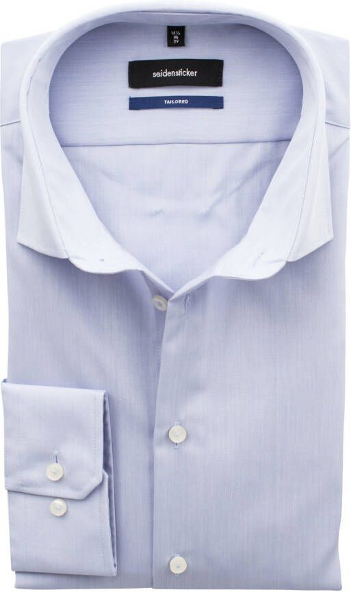 seidensticker overhemd light blue witte knoop